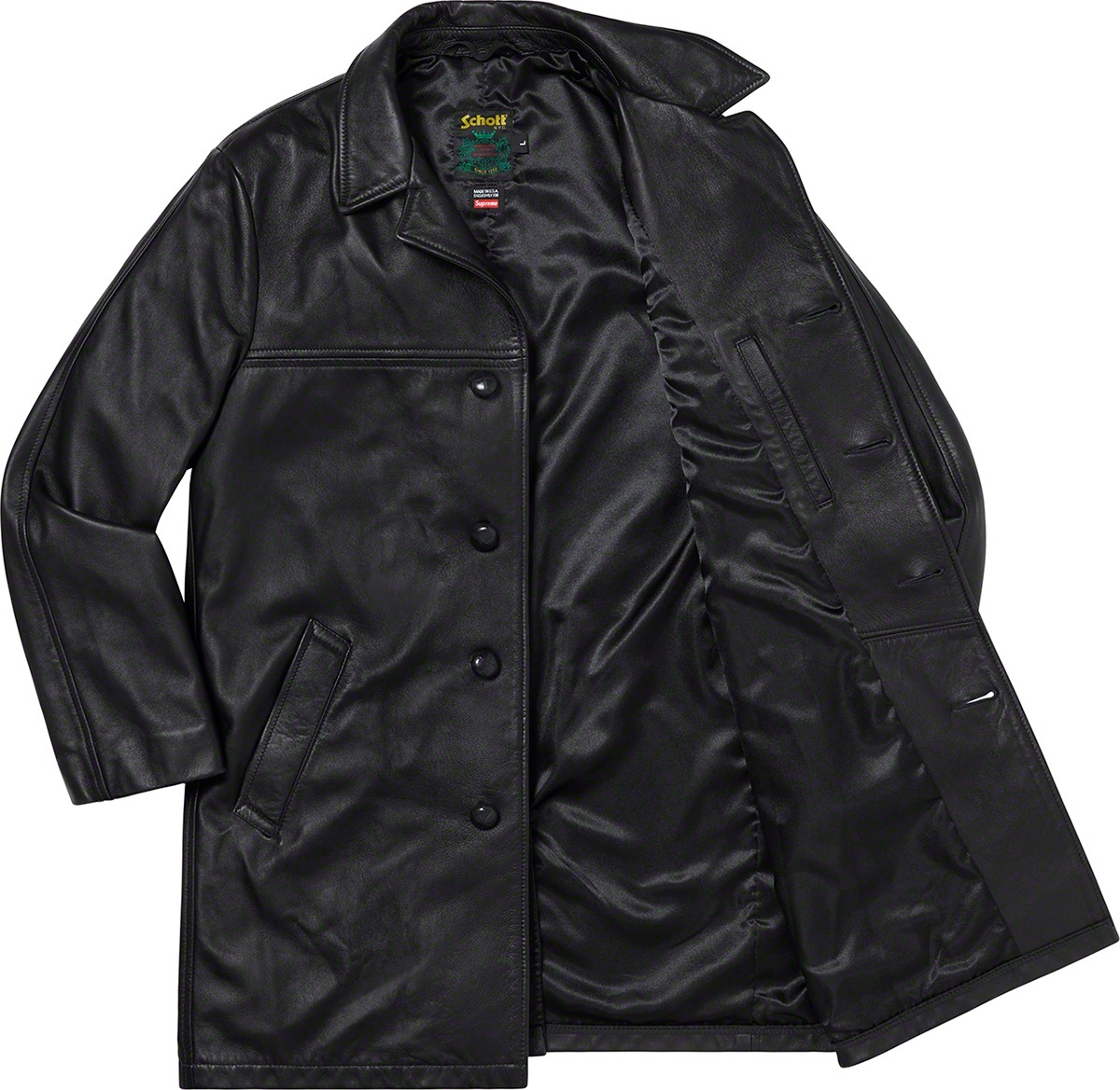 Supreme®/Schott® Leather Overcoat view 3